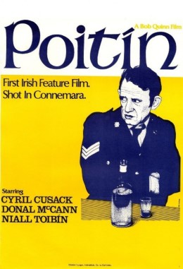Poster for Bob Quinn's film "Poitín" - shows Mick Lally playing a local uniformed garda
